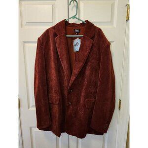 New Men Abbott Elementary Rust  Big & Tall  Corduroy Blazer Jacket Size 3XLT